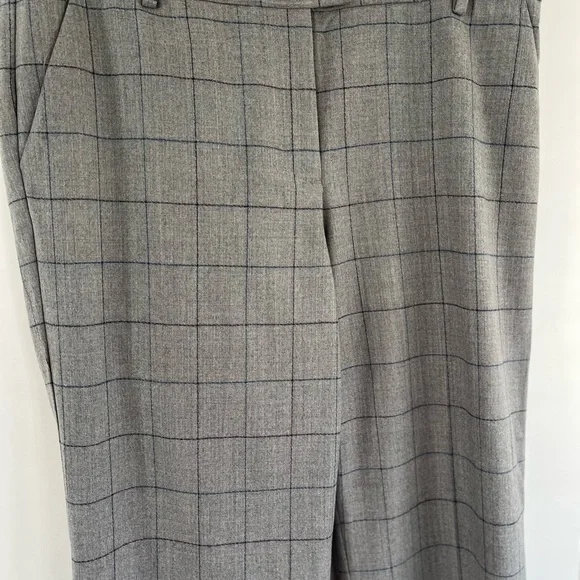 TALBOTS Windsor Gray Italian Plaid Trousers Pants 99% Wool 1% Spandex Size 14 - Picture 4 of 15